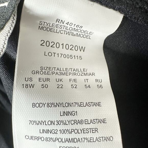 Lauren Ralph Lauren Black Padded Ruffle V Neck Tankini Swim Size 18W - Picture 3 of 6